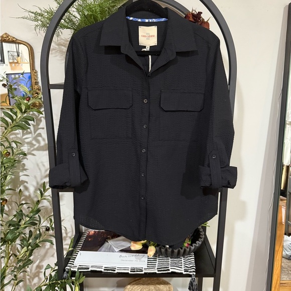 casa Cabana Women's Black Button Down Shirt size medium - Picture 1 of 9
